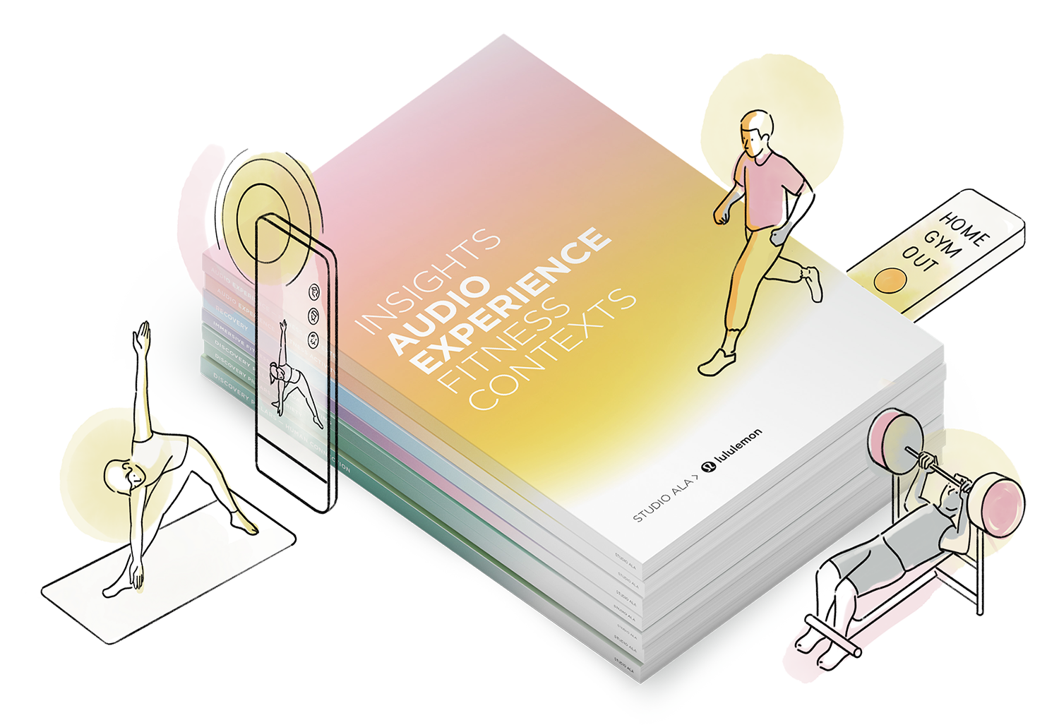 Lululemon Studio audio experience and fitness contexts illustration